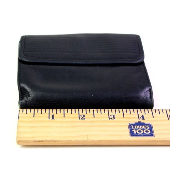 Lancel PARIS BLACK GENUINE LEATHER ID CARD COIN SMALL HOLDER BIFOLD WALLET PURSE - Picture 10 of 11